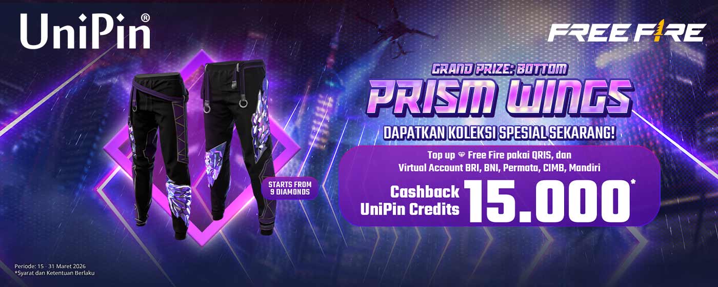 Dapatkan Koleksi Spesial Sekarang! Top Up Sekarang dan Nikmati Cashback 15.000* UniPin Credits!